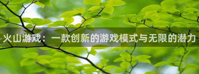 高德娱乐平台登陆：火山游戏：一款创新的游戏模式与无限的潜力